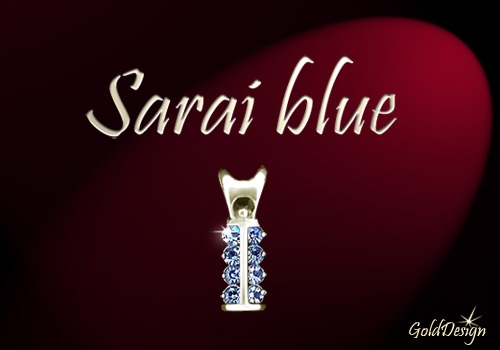 Sarai blue - přívěsek zlacený